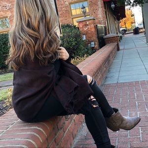 Coffee Pashmina Boho Wool Sourced/Made in Nepal